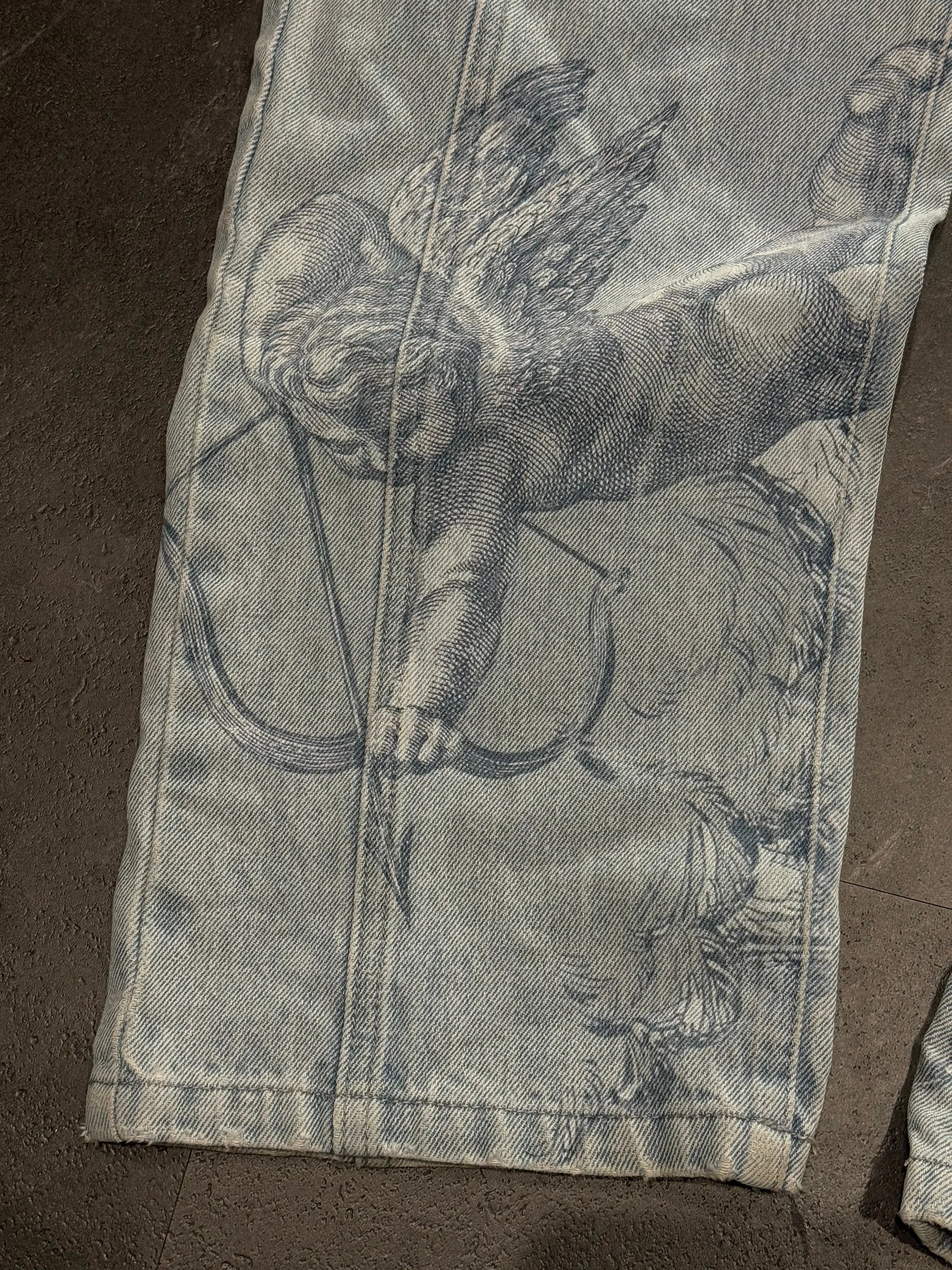 Baggy Trendy Retro Jeans (Cupid Pattern)