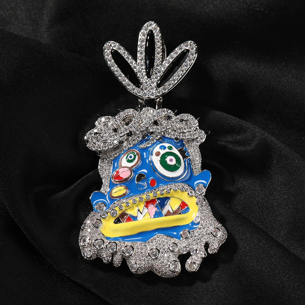 Iced-Out Travis Scott Ghost Pendant Necklace