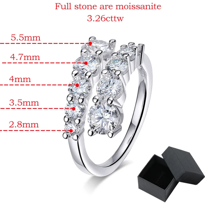 Sparkling Flawless Diamond Full Moissanite Rings