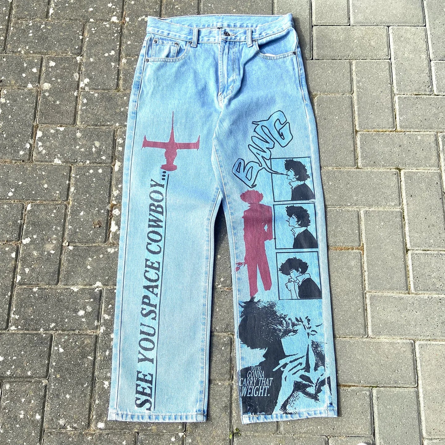 Baggy Anime Printed Denim Jeans