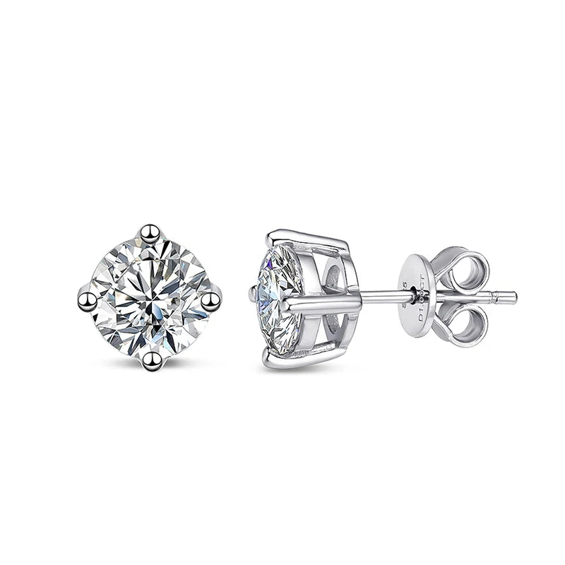 925 Silver Platinum Plated Moissanite Diamond Earrings (0.1-3CT)