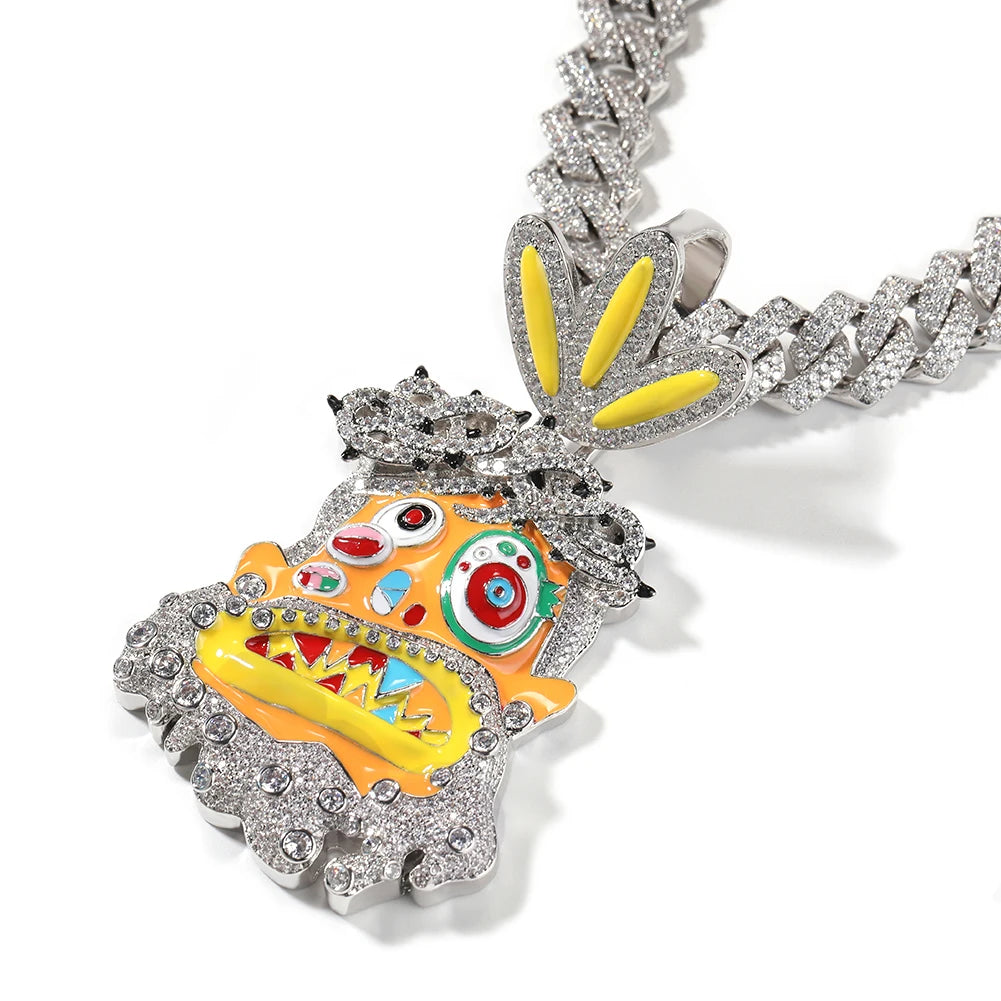 Iced-Out Travis Scott Ghost Pendant Necklace