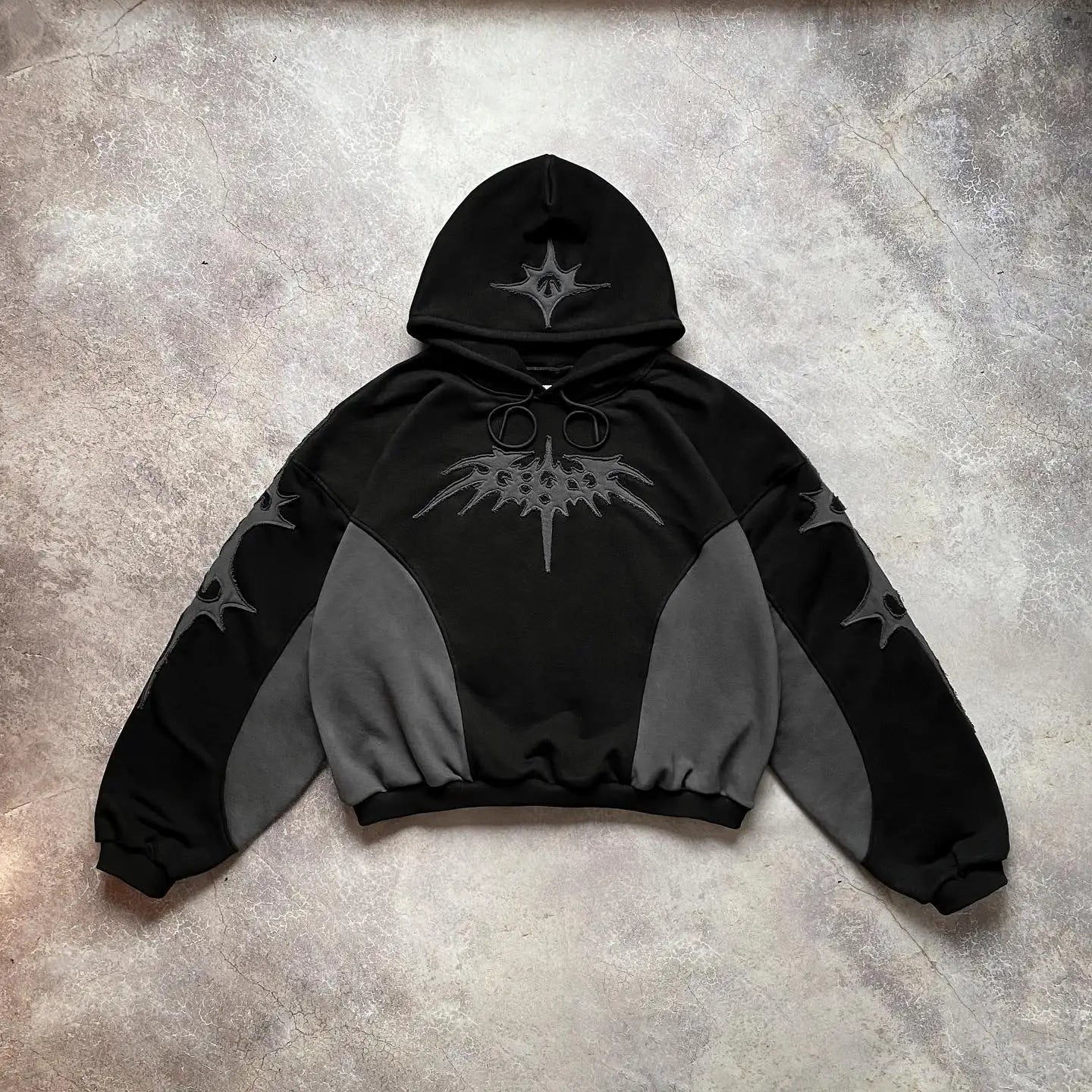 Hip-Hop Gothic Embroidery Y2K Zipper Hoodie