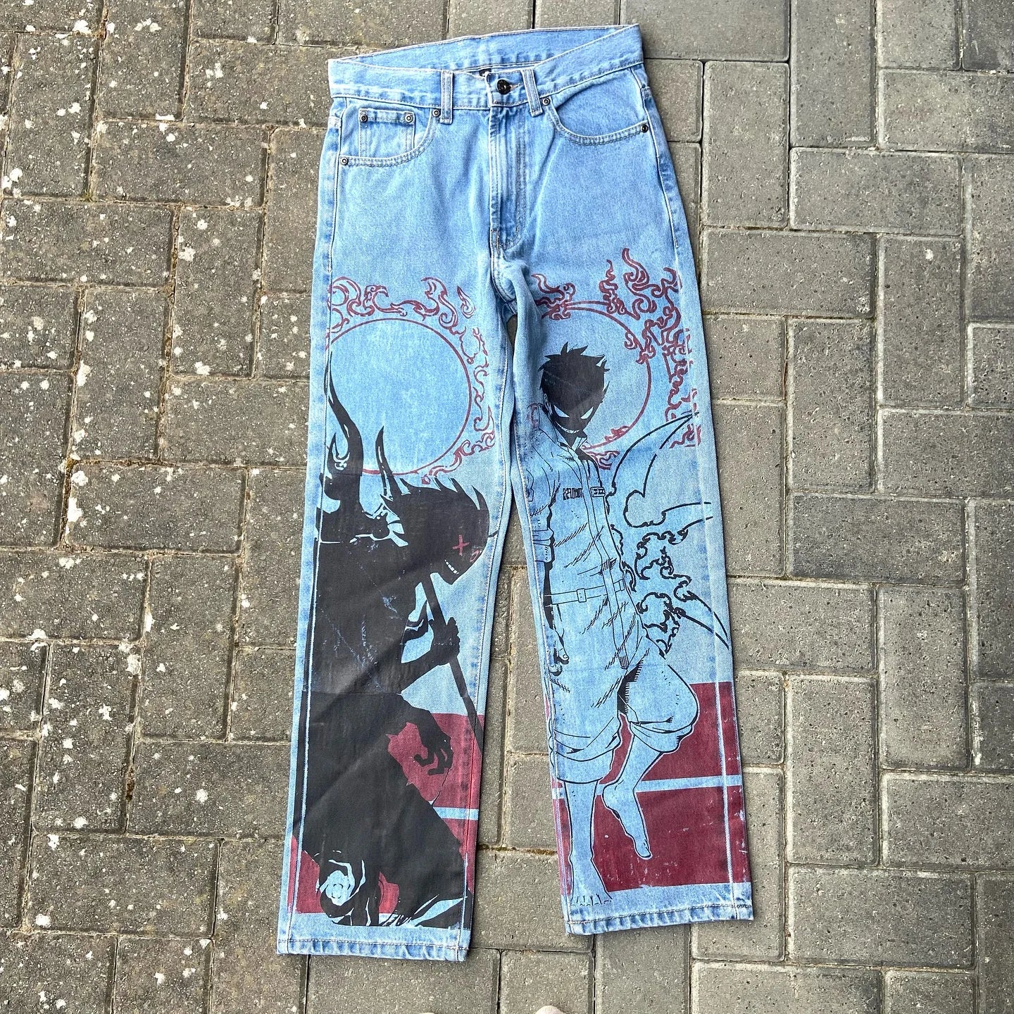 Baggy Anime Printed Denim Jeans