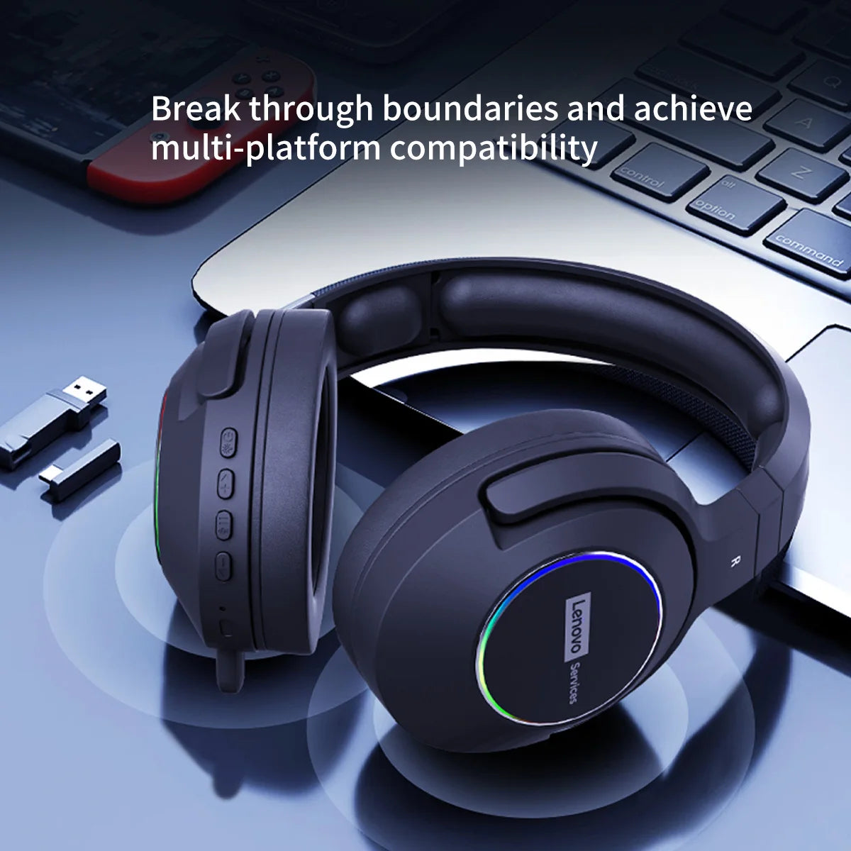 Low Latency Wireless Tri-Mode Headset with In-Game Noise Reduction by Lenovo