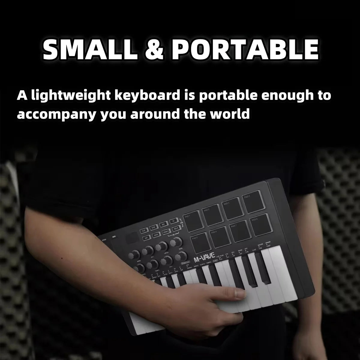 M-VAVE SMK-25 Pro MIDI Controller Wireless/USB DAW Sync | RGB Backlit