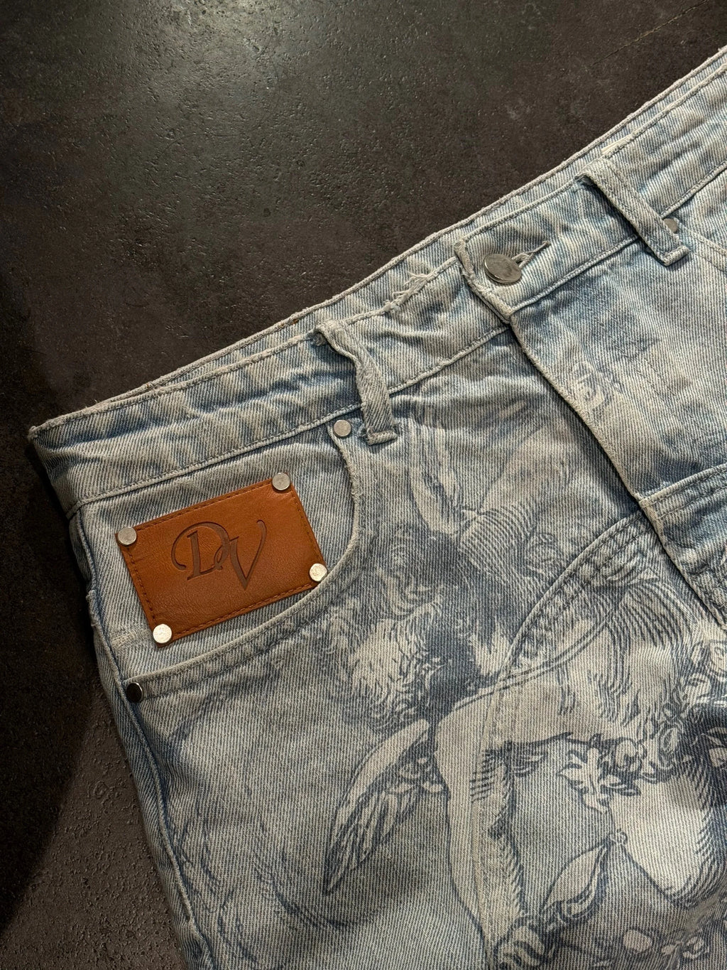 Baggy Trendy Retro Jeans (Cupid Pattern)