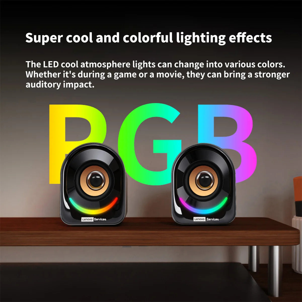 Classic Small Portable Wired Desktop Speakers by Lenovo