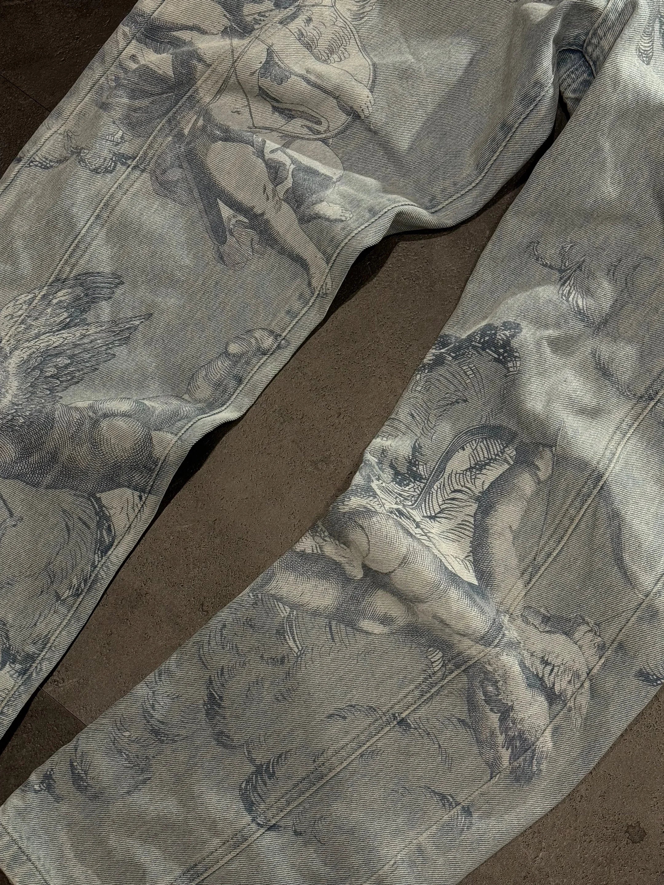 Baggy Trendy Retro Jeans (Cupid Pattern)