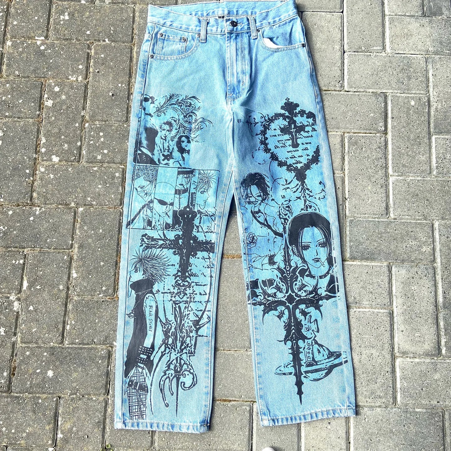 Baggy Anime Printed Denim Jeans