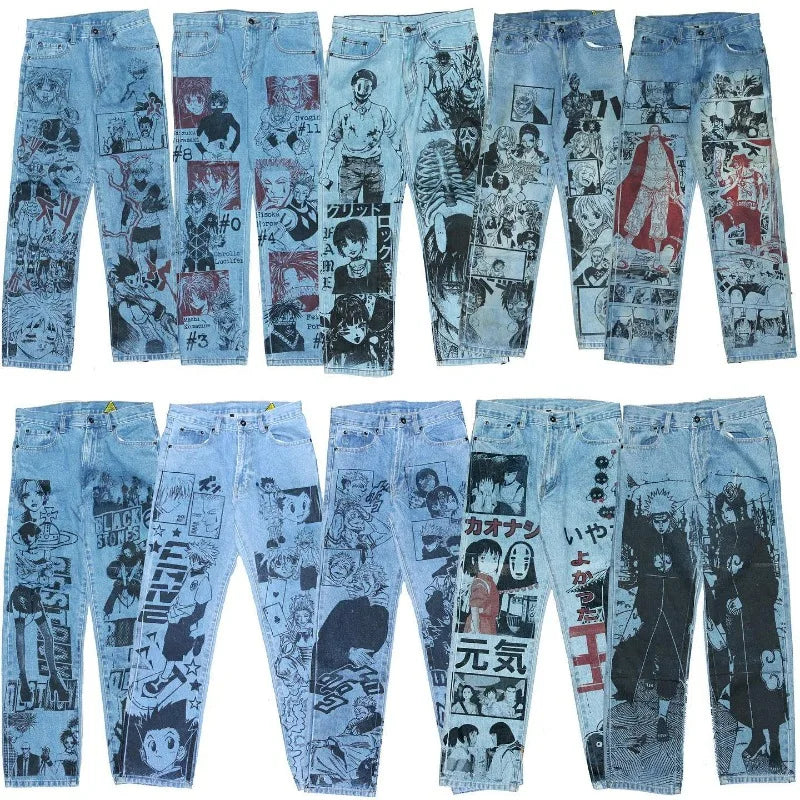 Baggy Anime Printed Denim Jeans