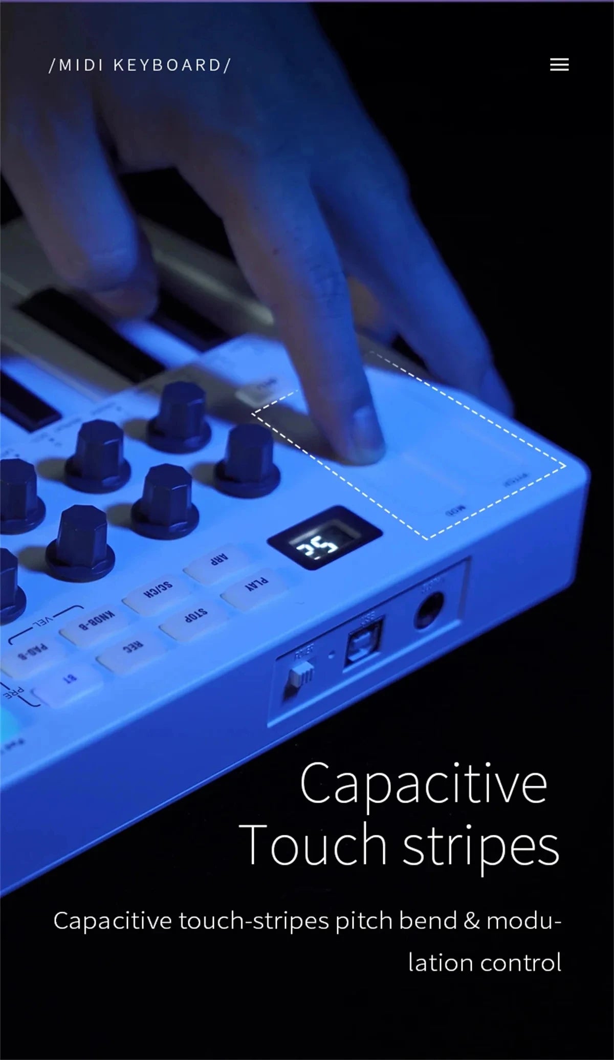 M-VAVE SMK-25 Pro MIDI Controller Wireless/USB DAW Sync | RGB Backlit