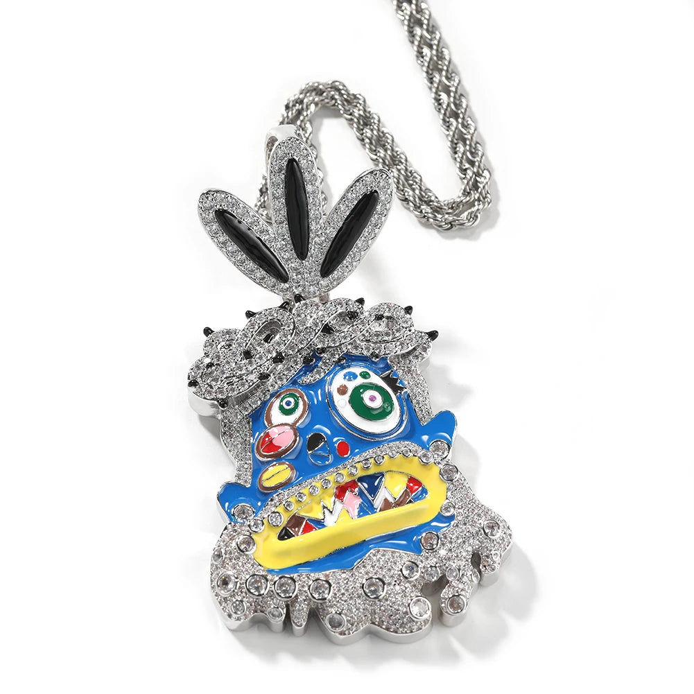 Iced-Out Travis Scott Ghost Pendant Necklace