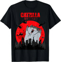Funny 90s Japanese 'Catzilla' Graphic T-Shirts