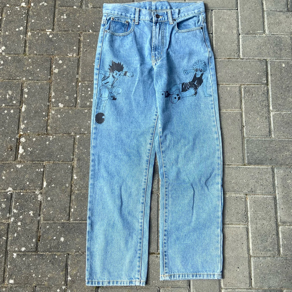 Baggy Anime Printed Denim Jeans