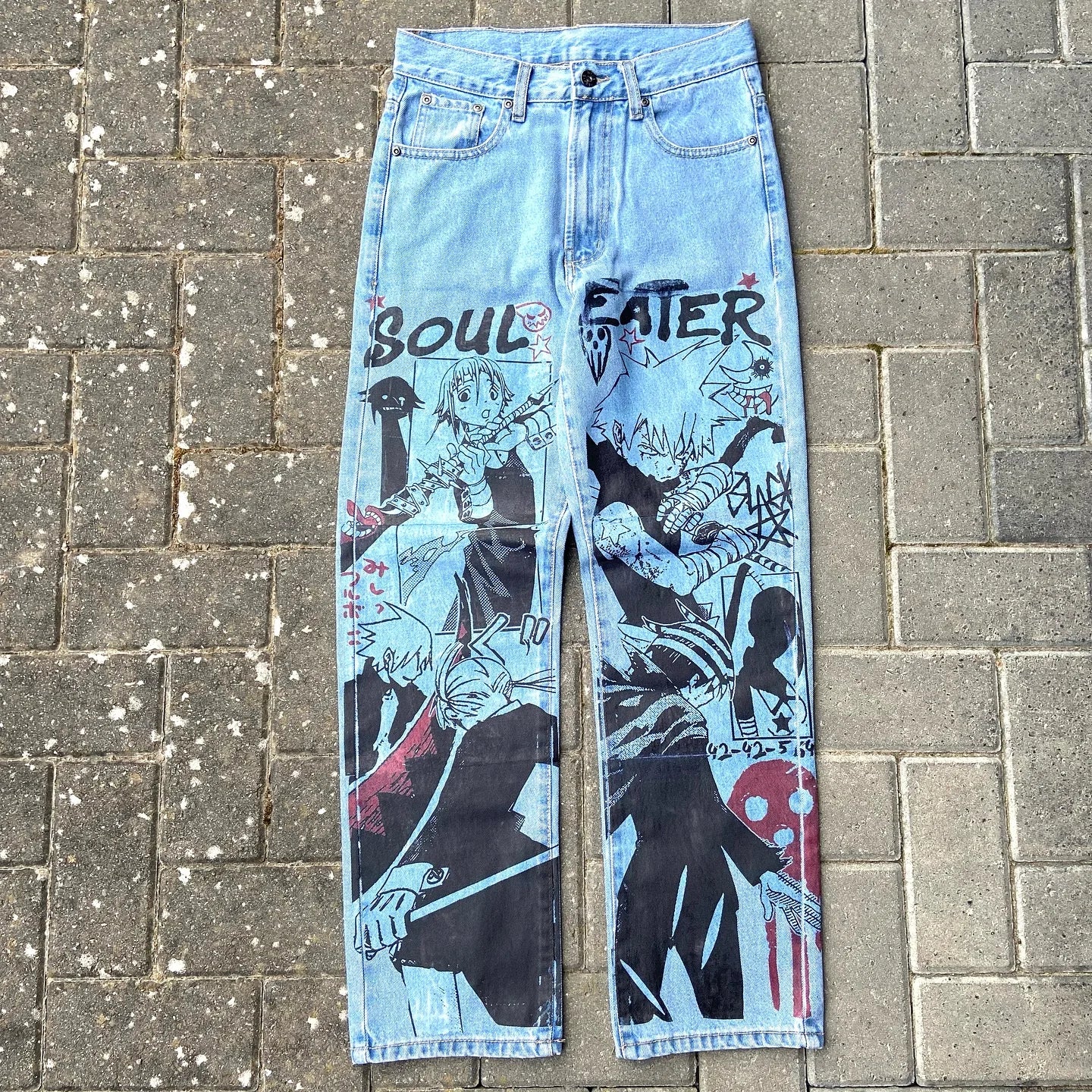 Baggy Anime Printed Denim Jeans