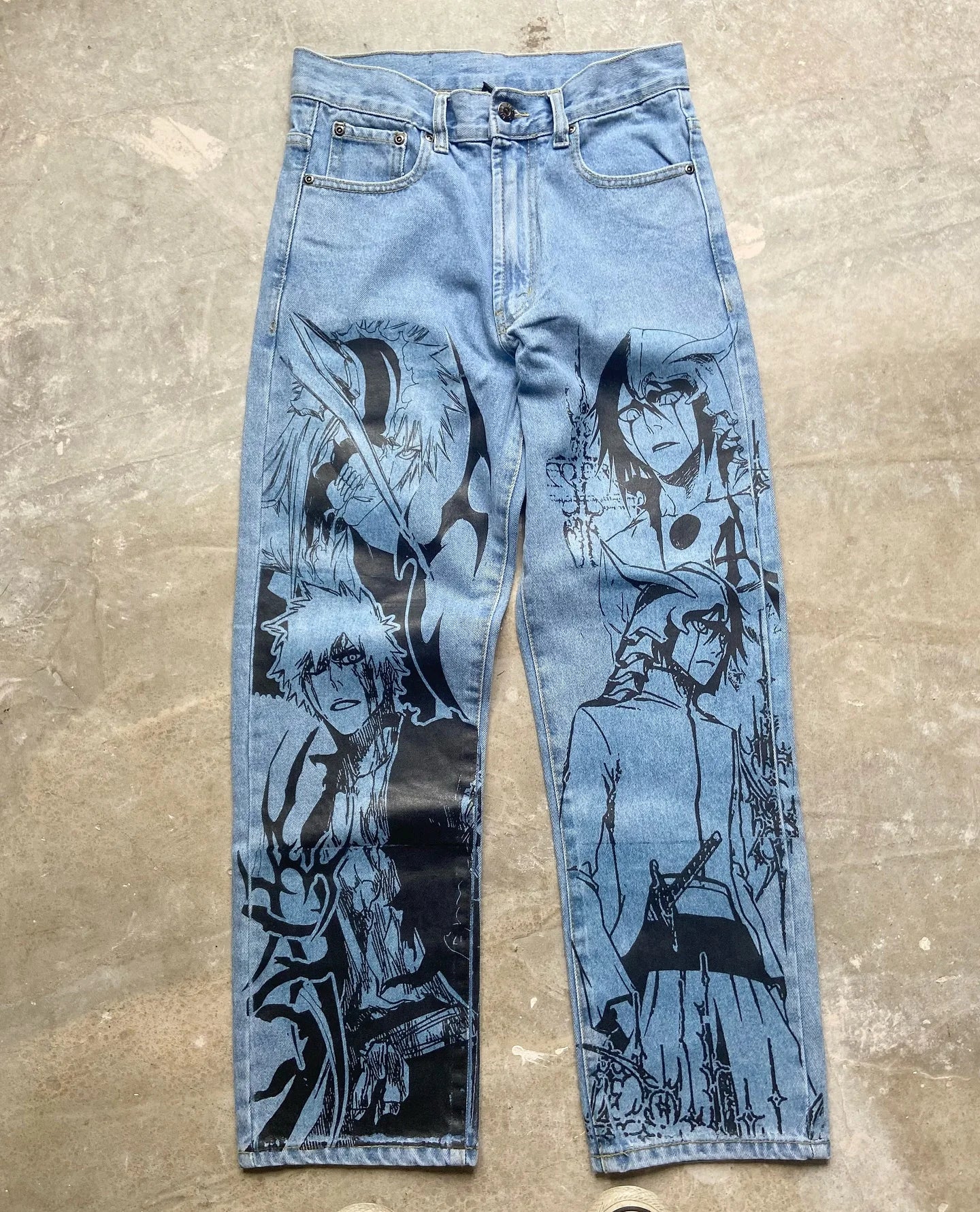 Baggy Anime Printed Denim Jeans