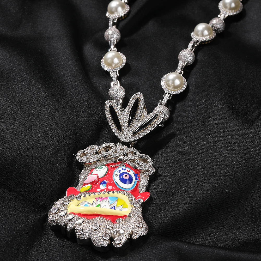 Iced-Out Travis Scott Ghost Pendant Necklace