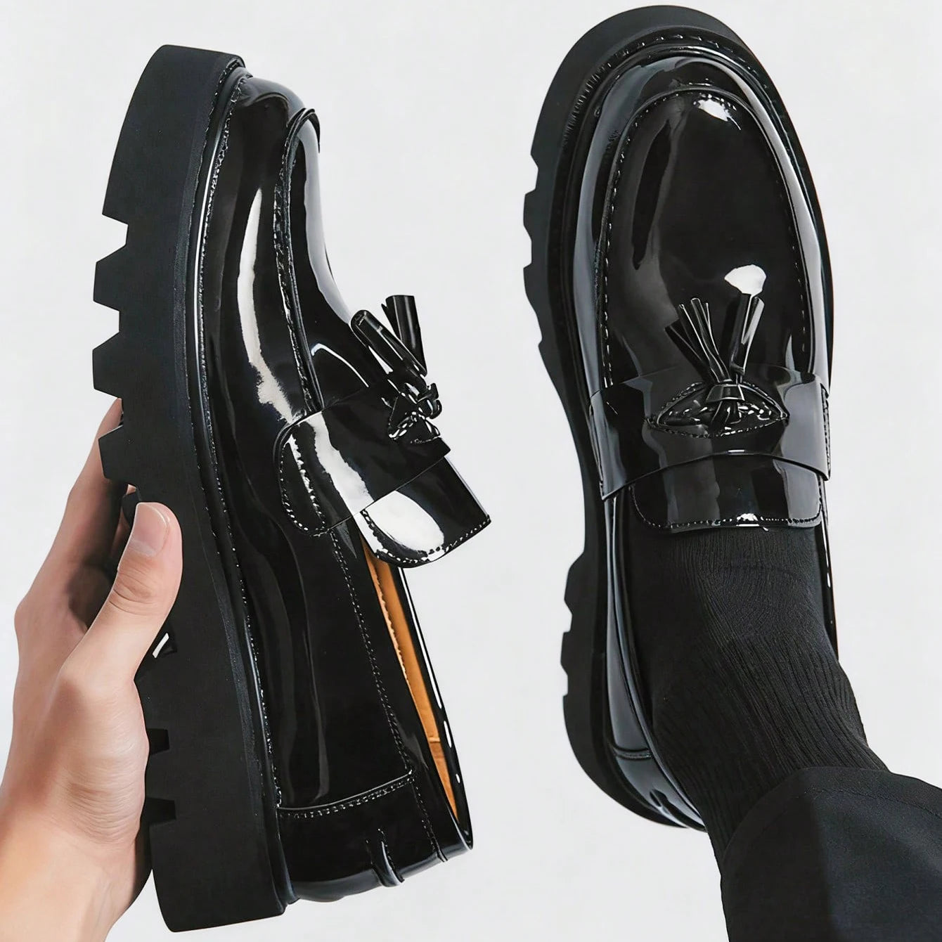 Men's Classic Fashion Thick Sole Penny Loafers Slip-On Business Dress Shoes