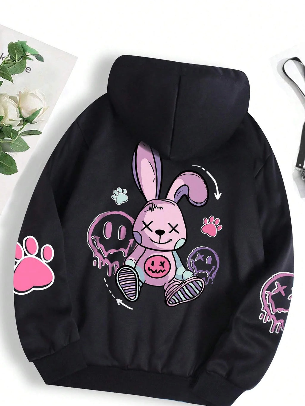 Graphic Bunny Street Fashion Hoodie for Women