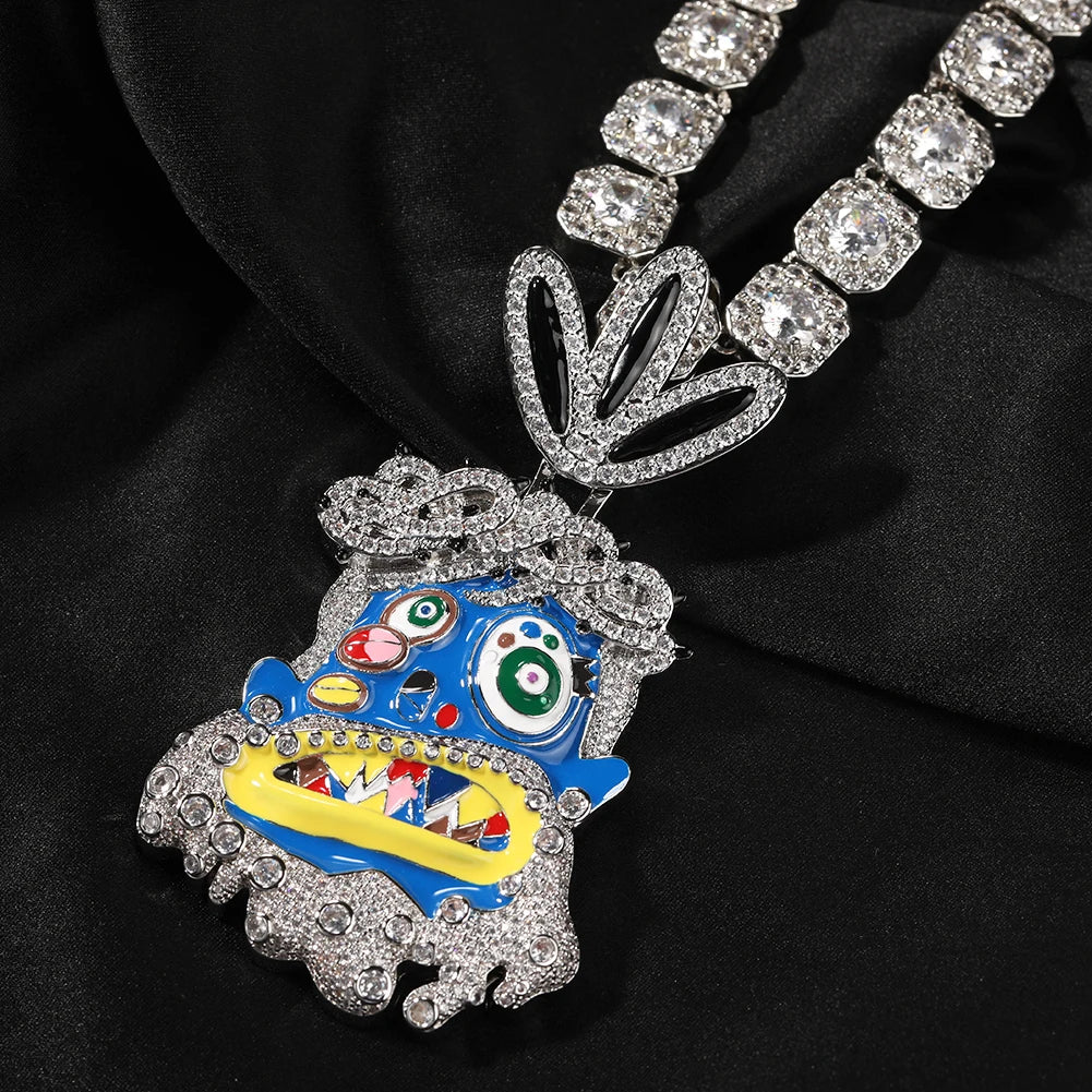 Iced-Out Travis Scott Ghost Pendant Necklace