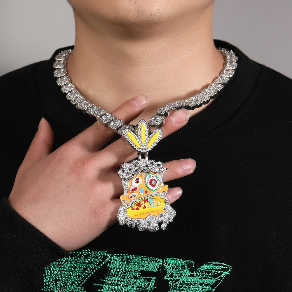 Iced-Out Travis Scott Ghost Pendant Necklace