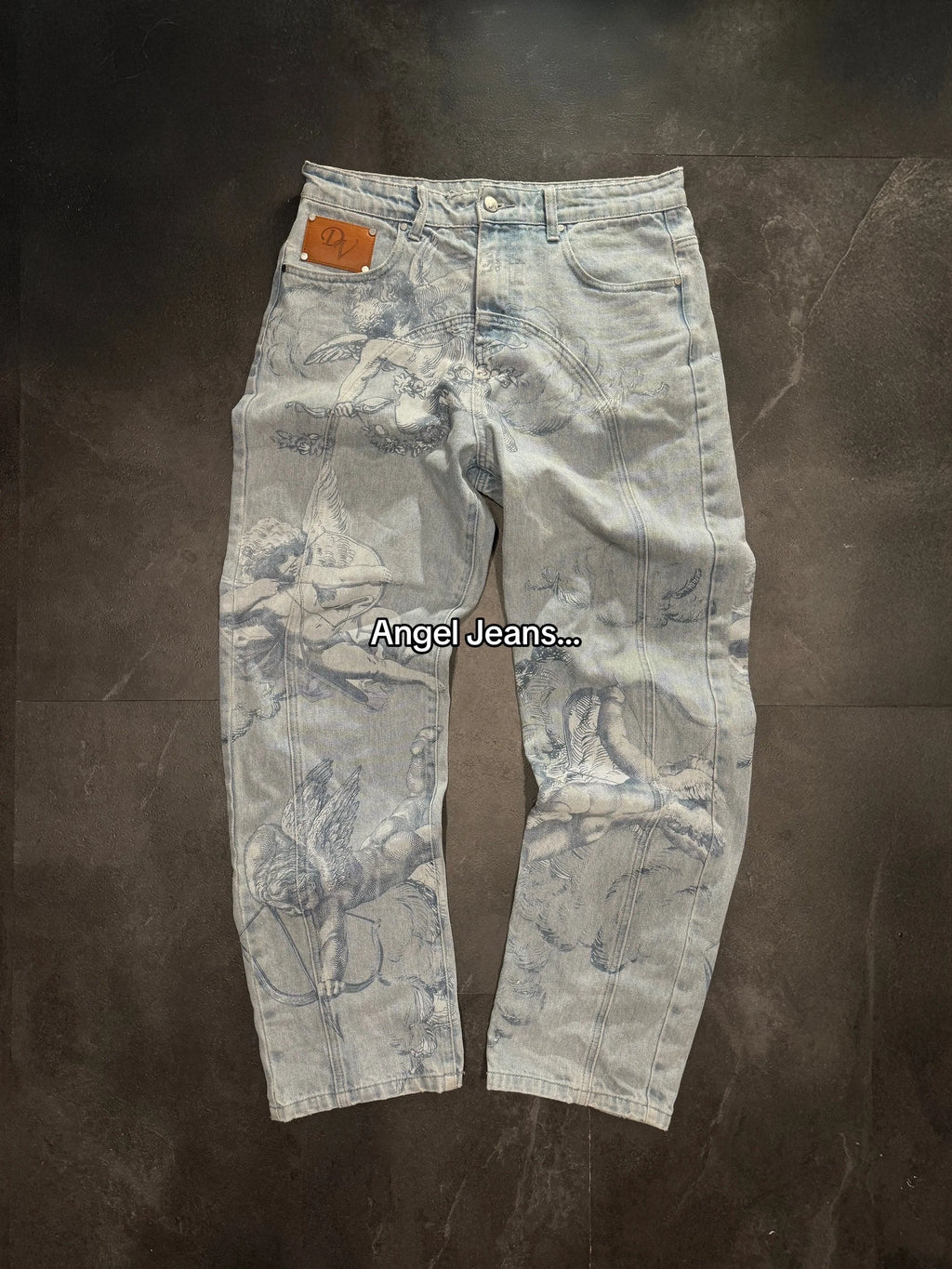 Baggy Trendy Retro Jeans (Cupid Pattern)