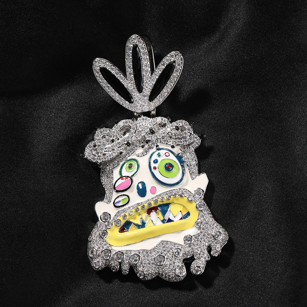 Iced-Out Travis Scott Ghost Pendant Necklace