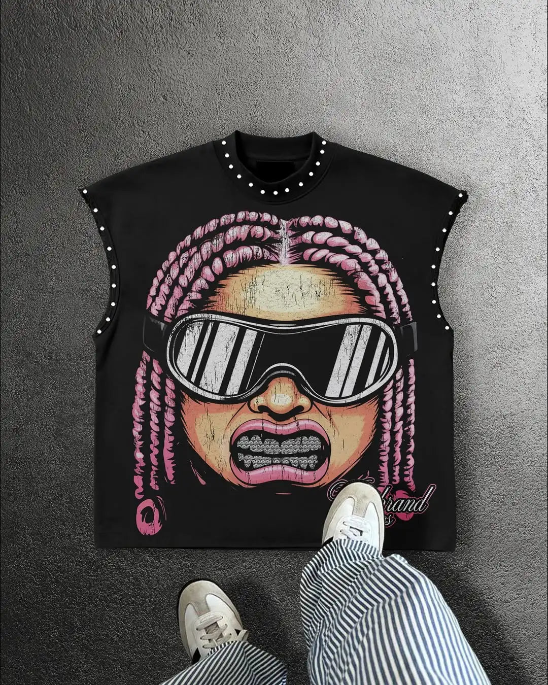 Y2K Studded Retro Punk Tank Top