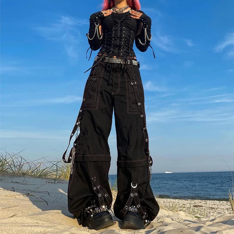 Y2K Punk Denim E-girl Baggy Cargo Pants